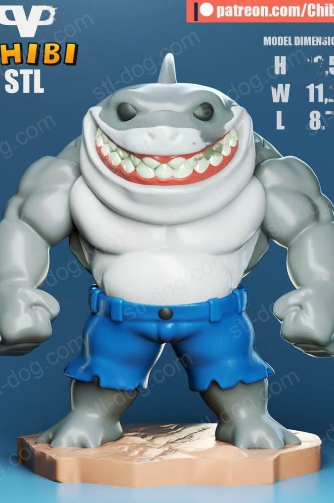 鲨鱼王 King Shark Chibi 3D打印图纸
